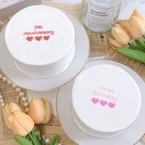 【店頭受取】◻︎シンプル3連ハートセンイルケーキ 3号《選べる9色｜韓国｜誕生日｜お好きなメッセージ✧》