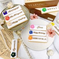 【店頭受取】◻︎フラワーレターアイシングクッキー【選べる9色｜お花｜お好きなメッセージ♪】