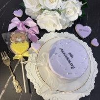 【店頭受取】◻︎オーガンジーリボンセンイルケーキ✧ 3号《選べる9色｜リボン｜韓国｜誕生日｜お好きなメッセージ✧》
