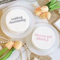 【店頭受取】◻︎クリーム文字シンプルセンイルケーキ✧ 3号《選べる9色｜韓国｜誕生日｜お好きなメッセージ✧》