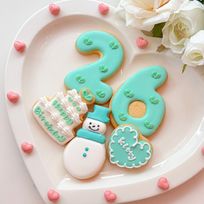 雪だるまアイシングクッキー付き誕生日 5枚セット