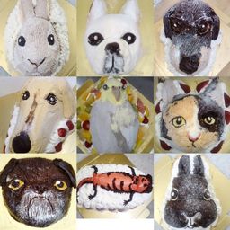 [7号]うちの子ペットオーダー立体ケーキ【21cm(お顔のみ)】