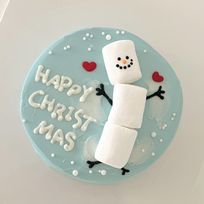 マシュマロスノーマンケーキ クリスマス2025