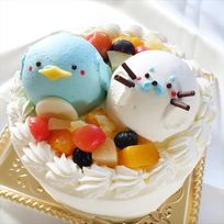 【どうぶつケーキ】ペンギンとアザラシの立体ケーキ 5号 15cm