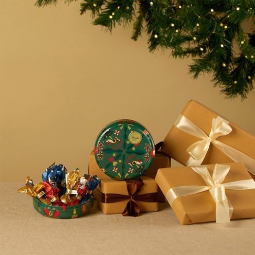 ラウンド缶 クリスマス アリス ブロー