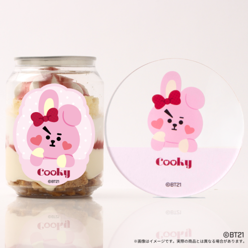 『BT21』COOKY アクリルコースター付きケーキ缶（イチゴカスタード味）