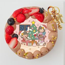 『HIMAWARIちゃんねる』クリスマスチョコ丸型4号 写真ケーキ