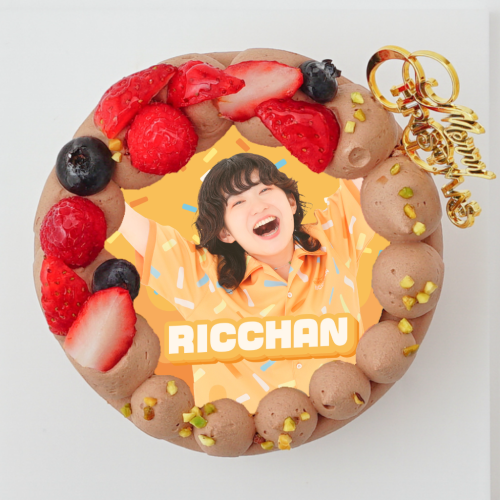 『ボンボンTV』りっちゃん クリスマスチョコ丸型4号 写真ケーキ