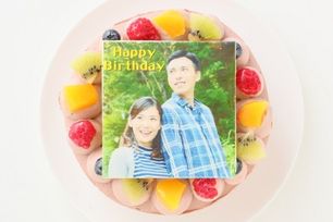 【店舗受取】 写真ケーキ チョコ 4号 12cm