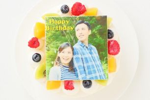 【店舗受取】 写真ケーキ 白生 4号 12cm