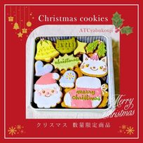 ナチュラル色素のやさしい季節のアイシングクッキー缶【クリスマス缶】