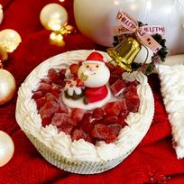 《無添加》わんちゃんもサンタさんも苺たっぷりクリスマスケーキ 4号 クリスマス2025