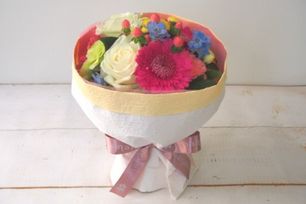 【店頭受取】マジカルブーケ M カラフルカラー・ラッピングを解かずにそのまま飾れる不思議な花束・誕生日などお祝いに 