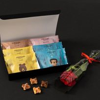 【送料無料】 ローズ付コロコロワッフル パック6袋 【レッド】