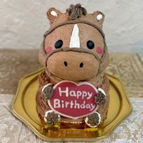 馬の立体ケーキ(茶色の頭絡) 動物 ケーキ 誕生日 チョコ センイルケーキ 5号