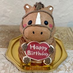 馬の立体ケーキ(茶色の頭絡) 動物 ケーキ 誕生日 チョコ センイルケーキ 5号