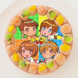 【ポケるんTV】イラストVer. 丸型写真チョコレートケーキ 3号 9cm