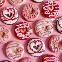 MINI LOVE DONUT バレンタインアイシングクッキー 4枚入り