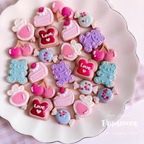 MINI LOVE SWEETS バレンタインアイシングクッキー 7枚入り