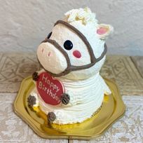馬の立体ケーキ(白馬) 動物 ケーキ 誕生日 センイルケーキ 5号