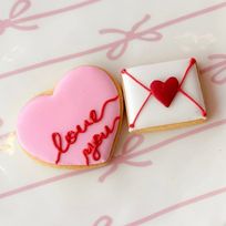 【ラブレター＆ハート】アイシングクッキー2枚セット バレンタイン