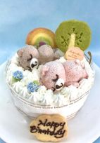 なかよしくまちゃん★ぷぅとぴぃのおひるね【虹のなかで】(白いふんわりデコ)5号