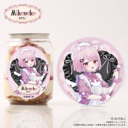 【みけねこ】 アクリルコースター付きケーキ缶（イチゴカスタード）