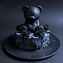 黒薔薇と黒荊ショートケーキ＆テディベアローズケーキ タワーセット