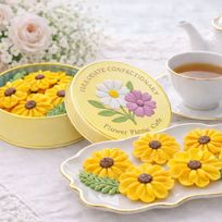 花咲く焼菓子「お花のぼうろ（ヒマワリ）レモン餡」3缶セット｜オリジナル紙袋を3枚