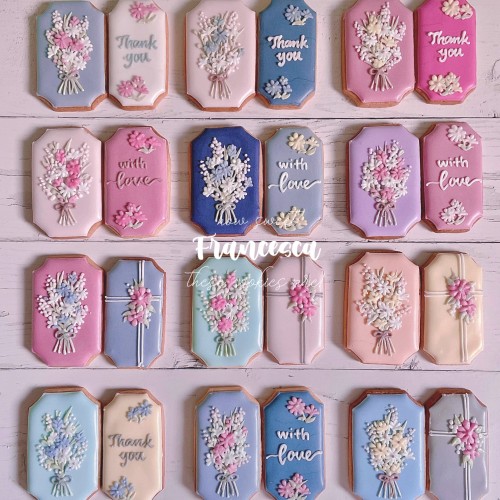 花束のミニギフトセット アイシングクッキー 2枚入り