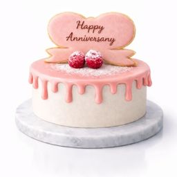 【5色カラバリ】《名入れ可能》リボンモチーフのドリップセンイルケーキ