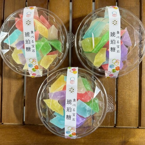 食べる宝石 琥珀糖 3個セット 宝石 お菓子 新潟製造 ルレクチェ いちご ブルーハワイ バナナ りんご 寒天ゼリー 琥珀糖寒天 ASMR 食べる宝石