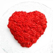 【都内の人気店・パティスリーラヴィアンレーヴ】ハートのレッドローズブーケケーキ5号