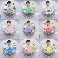 【選べる9色】星散り写真プリントケーキ｜9色から選べる｜推し活・本人不在の誕生日会