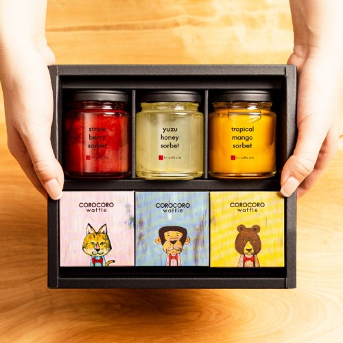 【送料無料】ソルベ＆コロコロワッフル キューブ セット【夏の新作スイーツと定番焼き菓子】