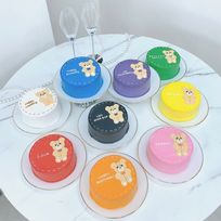 ◯テディベアのセンイルケーキ 4号《選べる9色｜くま｜韓国｜誕生日｜お好きなメッセージ✧》
