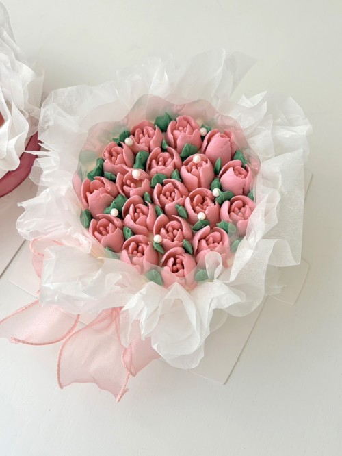 【色変更可能】韓国スタイルの花束ケーキ・４号ショートケーキ