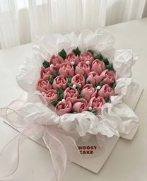 韓国スタイルの花束ケーキ・ピンク【ラズベリーショートケーキ】母の日2026