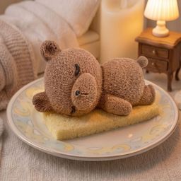 おねんねクマちゃん チョコムース スポンジのお布団ですやすや