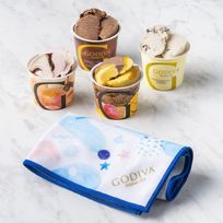 【GODIVA】カップアイス 120ml（4個入）+ くっつく保冷クロスセット 父の日2026
