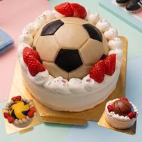 選べる3種の立体ボールケーキ 4号 12cm （サッカー・バレー・バスケ）