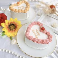 ◻︎ワンポイントローズハート型センイルケーキ 4号《選べる9色｜ハート型｜薔薇｜韓国｜お好きなメッセージ✧》