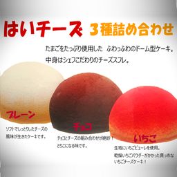 はいチーズ ３号 9cm（プレーン、いちご、チョコの３種セット）