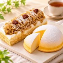 ふんわりチーズケーキ(６号 18cm) ＆ モンブラン(17cm) セット
