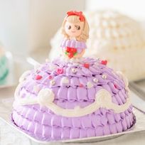 世界に一つだけ 自分で飾り付けのできる プリンセスケーキ 5号 プリティーガール/パープル 誕生日ケーキ バースデーケーキ ひな祭り