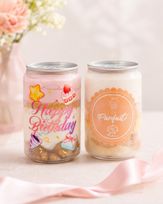 Happy Birthday プリントケーキ缶 ギフトセット（250ml×2缶）【いちご・もも】
