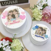 【店頭受取】◻︎チェキ風センイルケーキ 3号《選べる9色｜韓国｜誕生日｜写真ケーキ｜お好きなメッセージ✧》