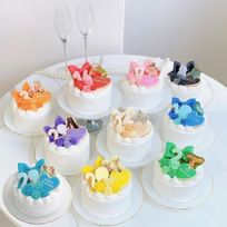 【店頭受取】セミオーダー写真ケーキ✧ 3号《選べる10色｜プリントケーキ｜センイルケーキ｜リボン｜薔薇｜お好きなお写真と数字で✧》