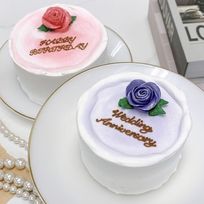 ◯ワンポイントローズセンイルケーキ 3号《選べる9色｜薔薇｜韓国｜誕生日｜お好きな色とメッセージ✧》