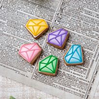 【ケーキデコ用ダイヤ(5個入り)】アイシングクッキー かわいい お菓子 誕生日 バースデー 推し活 推しケーキ プチギフト クッキー ギフト アイシングクッキーleap